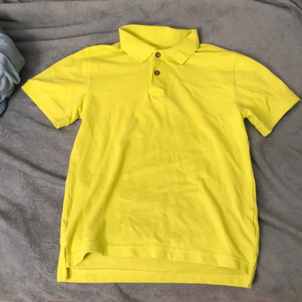 Kids Neon Yellow Collared Shirt